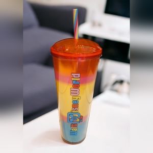 Disney Parks Starbucks Tumbler & Straw Walt Disney World Disney Eats Macaron NEW